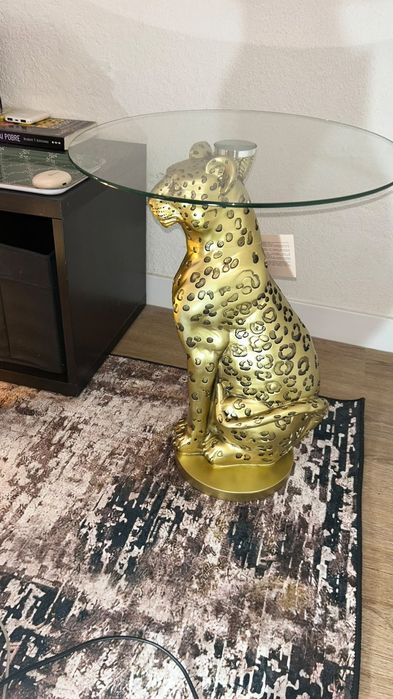 Mesa de apoio leopardo dourado - nova!