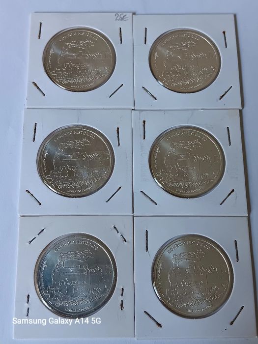6 moedas prata de 7.50€ de 2020.