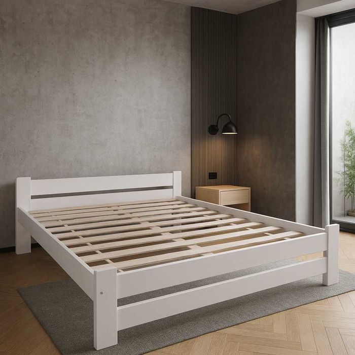 Solidne Łóżko + Materac Sprężynowy  160x200  Podwójne