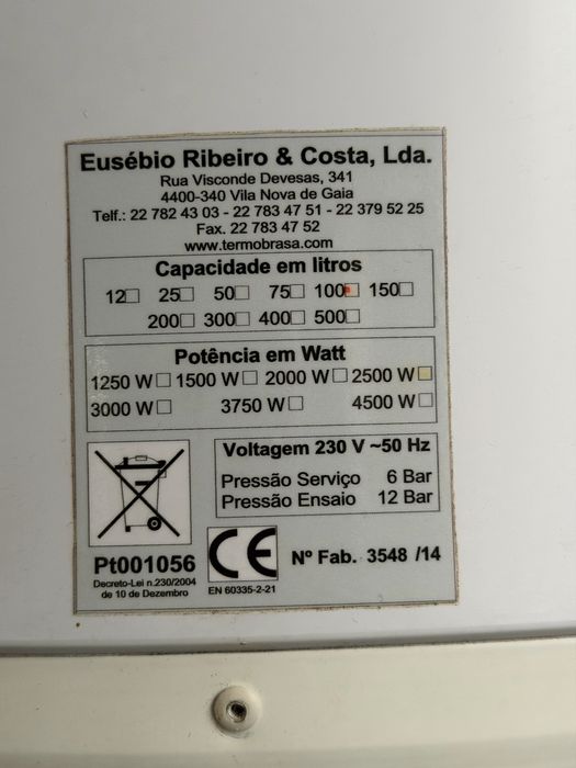 Dois Cilindros 100L e 80L