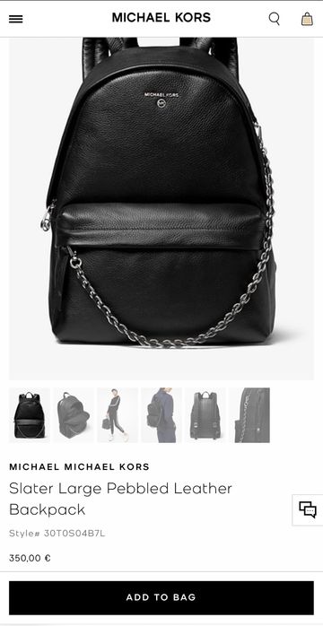 Mochila Michael kors em pele preta original como nova