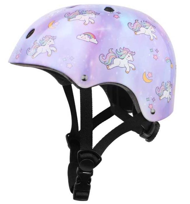 Kask rowerowy dla dzieci, wzór jednorożce rozmiar M (55-58cm)