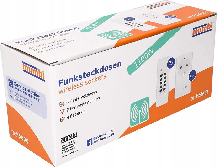 Mumbi m-FS600 Zestaw gniazd radiowych 6szt.