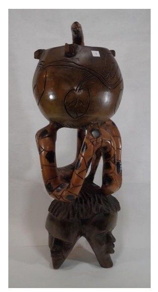 Arte Angolana Estatueta cinzeiro Cobra