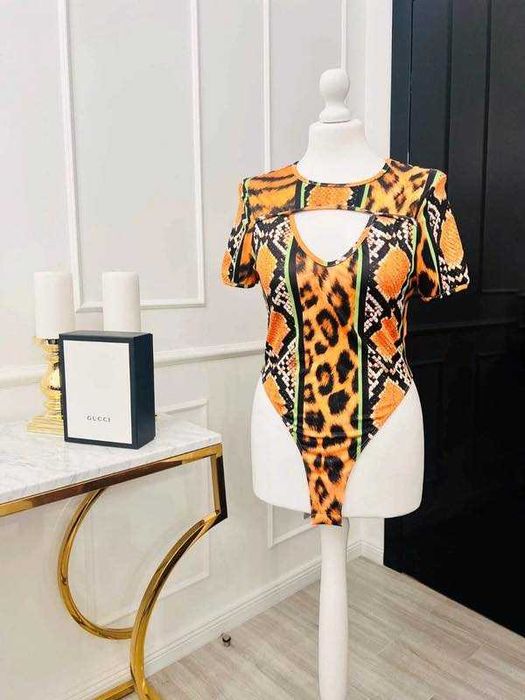 Eleganckie body ze wzorem zwierzęcym rozmiar M