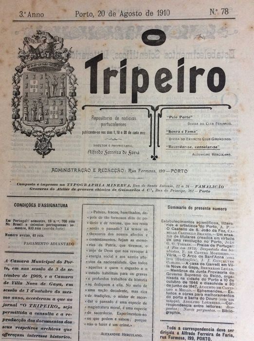 Um pouco da história do Porto e arredores, 1910. Excel. preço