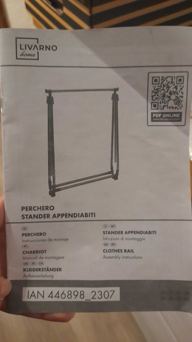 Cabide/Suporte de Roupa Livarno (LIDL) – Impecável, Como Novo + Livro de Instruções
