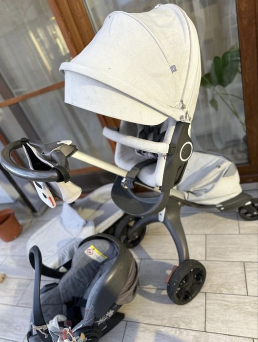Wozek stokke xplory v6 szary jasny 3w1 gondola spacerowka fotelik