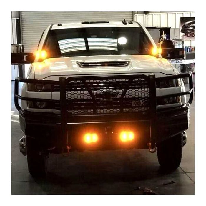 Par Faróis Auxiliares LED Quadrados Dupla Luz - 45W 9000LM