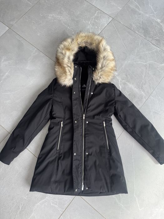 Zara kurtka zimowa parka płaszcz futerko L 40