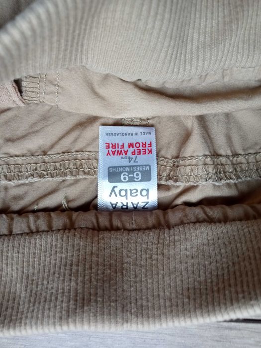 Spodnie 74 beżowe dla chłopca Zara