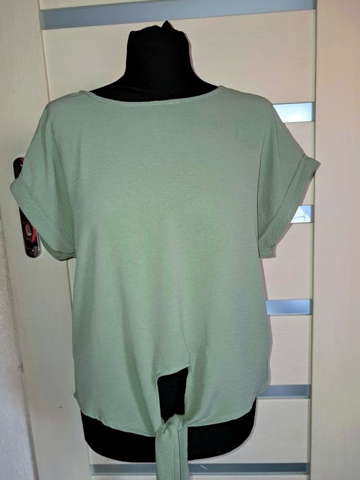 Miętowa zwiewna elegancka bluzka S/M.