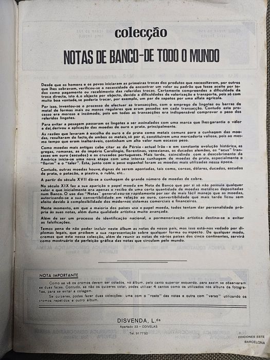 Caderneta de notas antigas