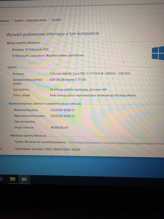 Laptop ASUS i3-1115G4 8GB stan idealny jak nowy