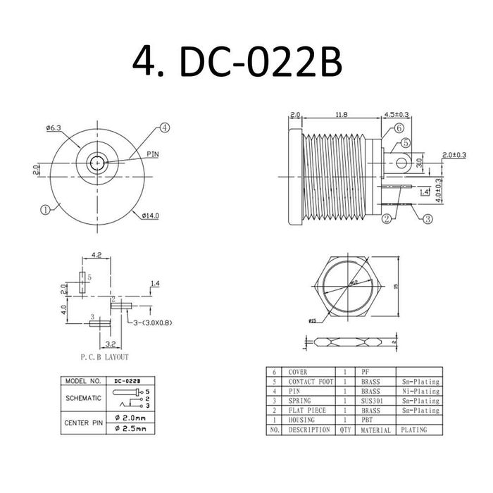 Роз'єми і гнізда 2,1х5,5, 2,5х5,5