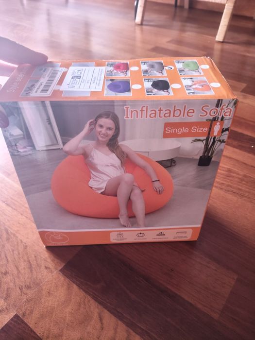 Sofá inflável NOVO com bomba de enchimento (cinzento)