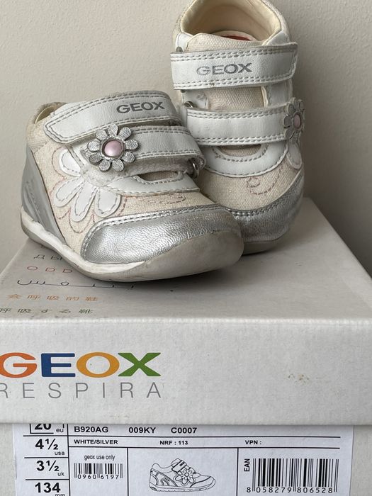 Geox pólbuty, sneakersy bialo-srebrny 20