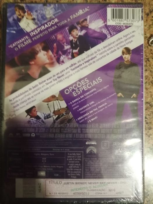 DVD  Justin Bieber selado e fio