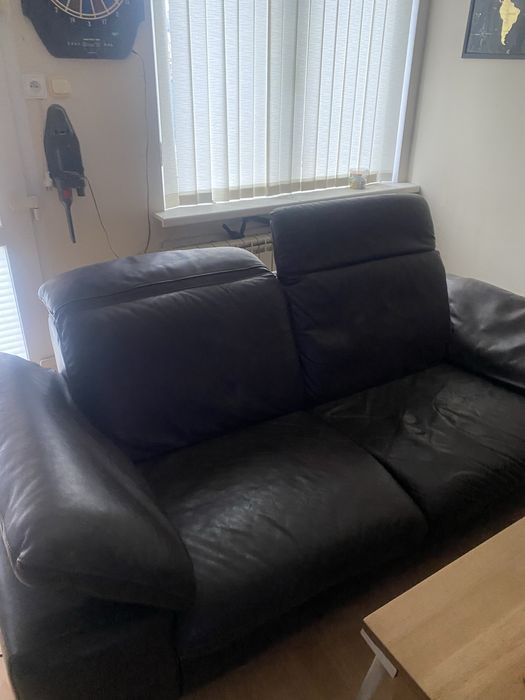 Sofa 2 osobowa skora koloru brazowego