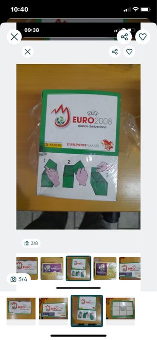 Caixa completa e selada de cromos 100 saquetas cada Panini Euro 2008