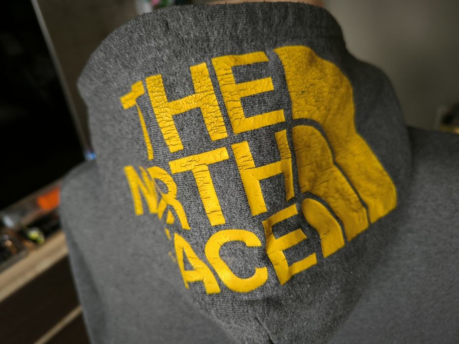 The North Face bluza męska z kapturem S ciemny szary żółty y2k