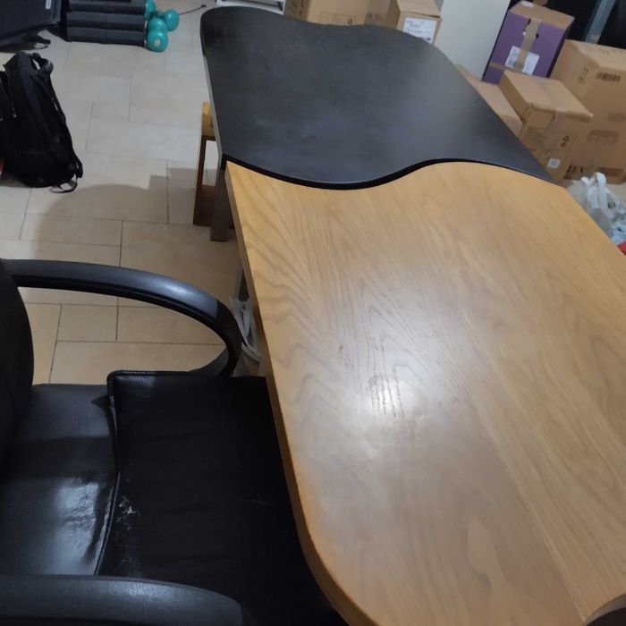 Secretária moderna castanho venguê design exclusivo como nova