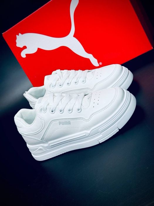 Кросівки на платформі Puma•жіночі білі пума•кеди на високій підошві