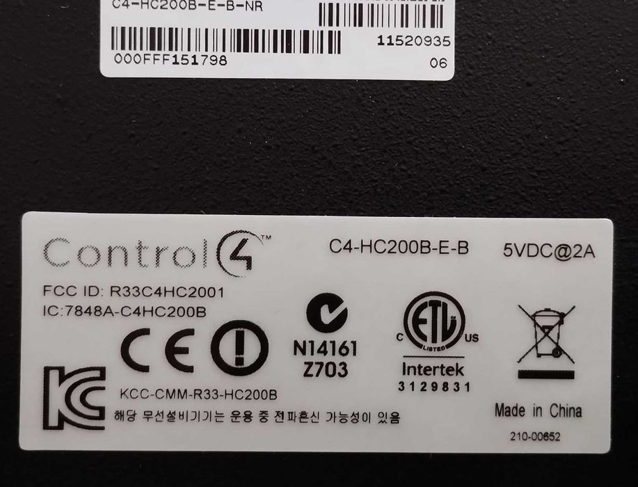 Control4 Home Controller C4-HC200B-E-B64586089184515124