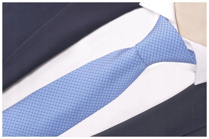 Żakardowy Klasyczny Krawat Męski Niebieski Rc100