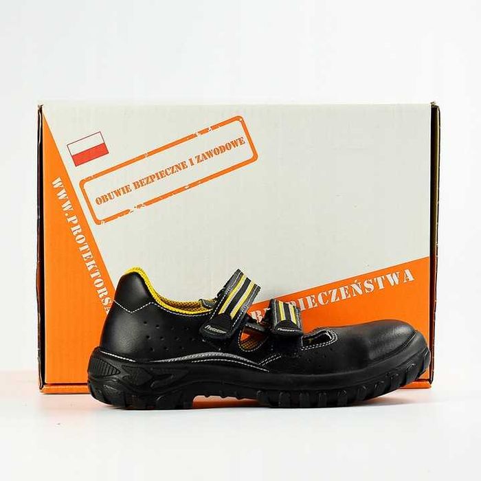 Obuwie bezpieczne robocze BHP sandały Protektor LEO LITE S czarne