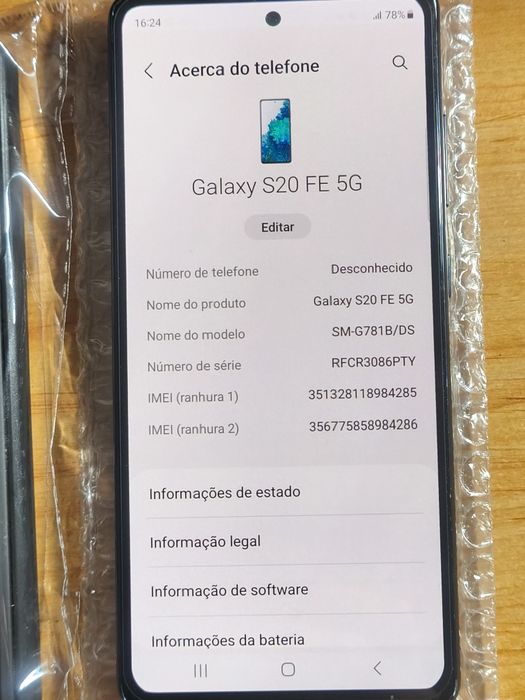 Samsung s20 FE só 125€