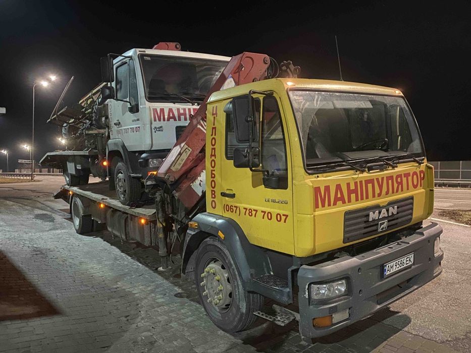 Маніпулятор евакуатор Кран ПДВ ФОП Житомир 24/7 лафет трал