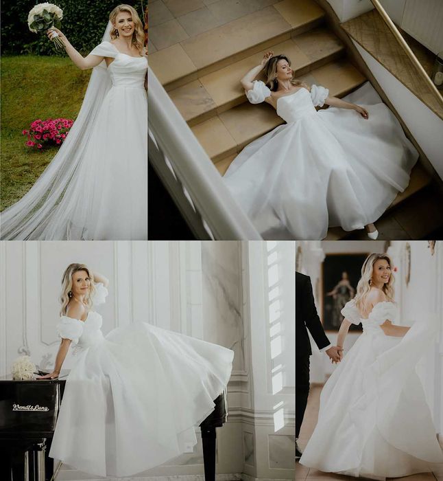 Klasyczna gładka suknia ślubna