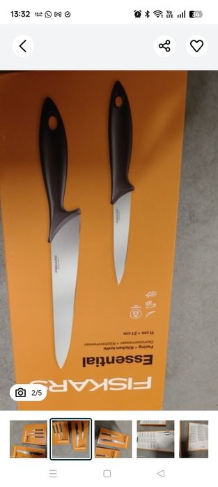 Noże fiskars dwa w opakowaniu nowe