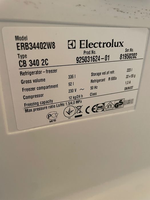Lodówka Electrolux wysokość 174 cm