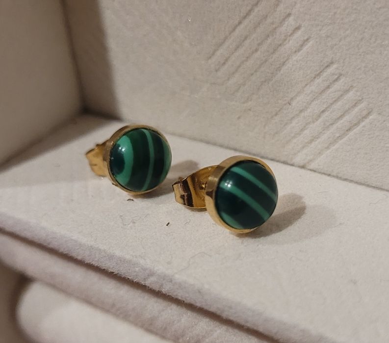 Kolczyki wkrętki zielone