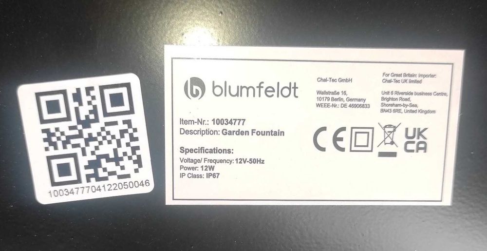 Декоративний садовий світлодіодний фонтан blumfeldt Riverrun