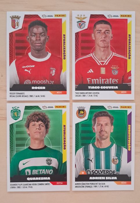 4 Cromos Bis/Atualizacao Liga Portuguesa da Panini