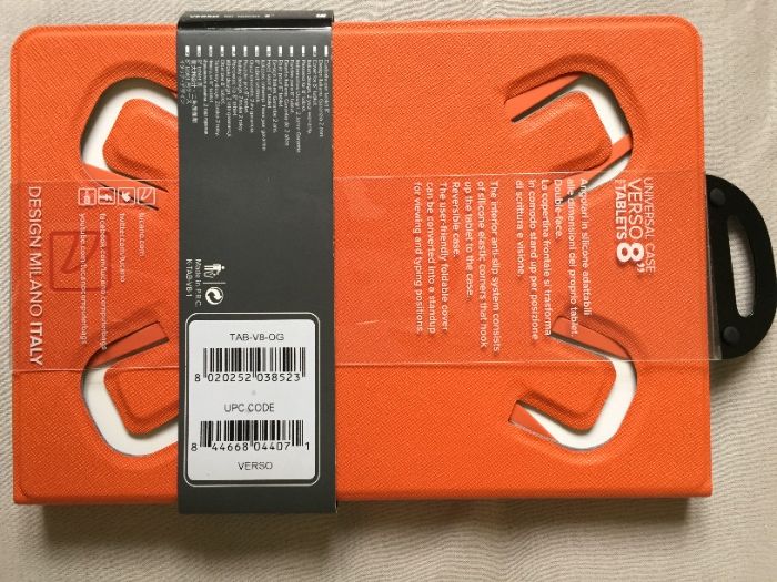 VERSO 8" TUCANO - etui uniwersalne na tablet - pomarańczowy lub szary