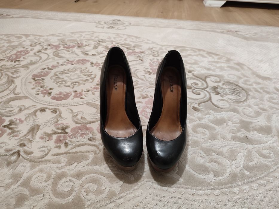 Buty wysokie skórzane szpilki platformy KAZAR 38 skóra naturalna