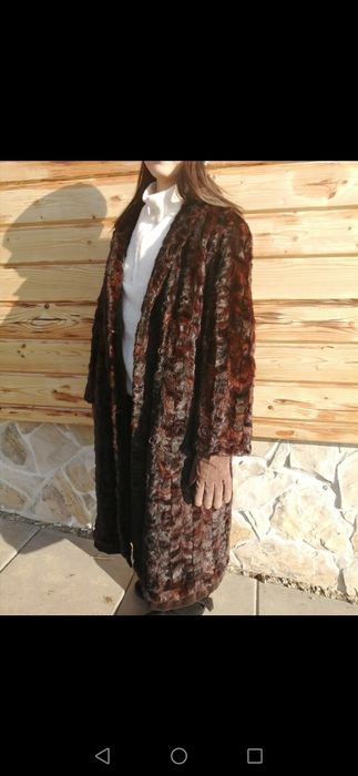 Piękne długie futro naturalne vintage