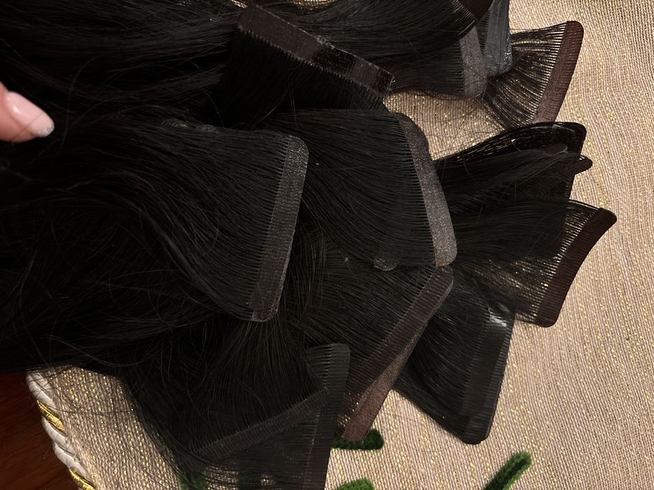 Włosy naturalne europejskie kolor bardzo ciemny brąz 89g 40cm