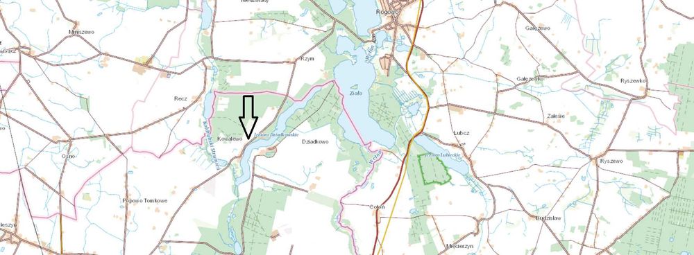 Działka z linią brzegową jeziora - WYNAJEM