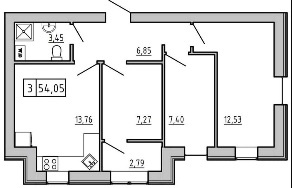 3-кімнатна квартира за адресою вул. Фруктова (площа 54 м²) - Atlanta.ua - фото 5