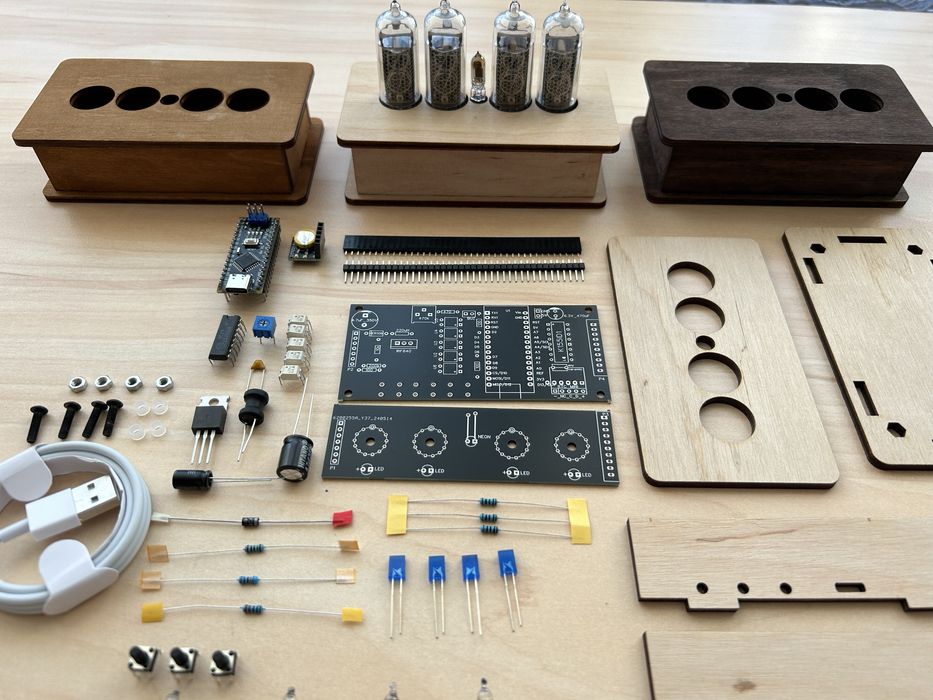 Ин14 Полный комплект Nixie Clock IN-14 (с лампами)