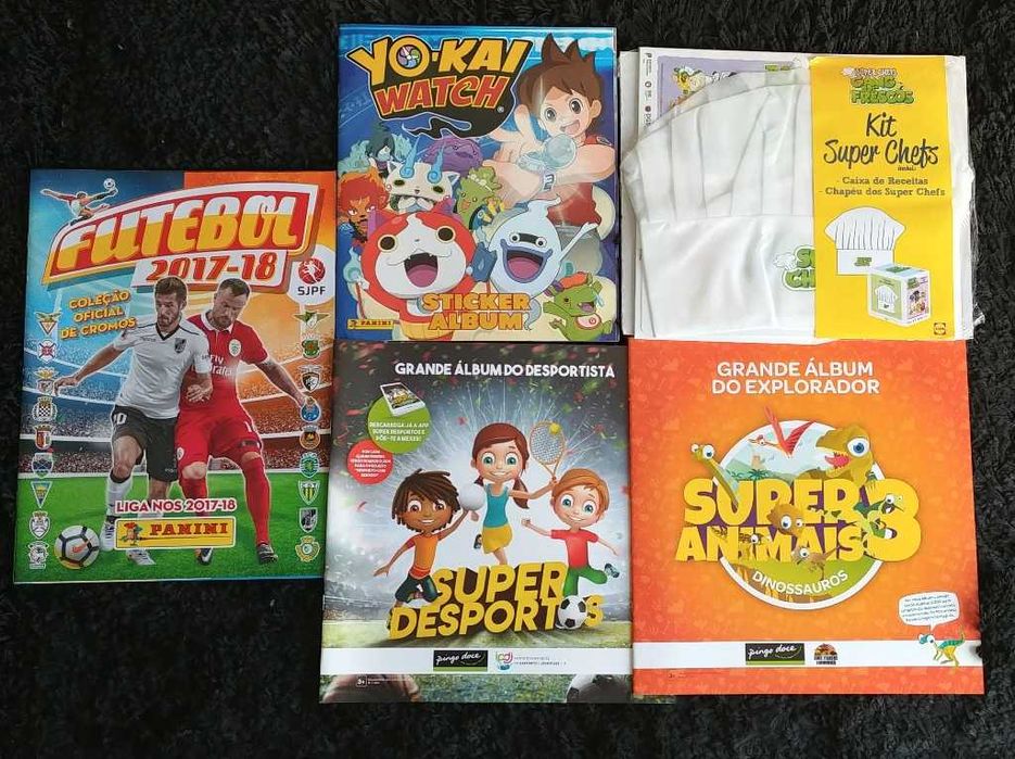 Cadernetas novas vazias: Futebol 2017/2018, Yokai Watch, Pingo Doce