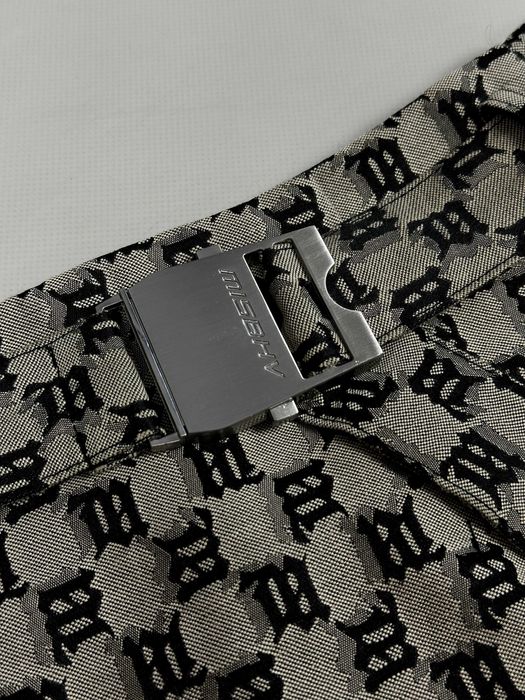 Misbhv Beige Monogram Miniskirt міні спідниця місбіхейв юбка мисбихейв