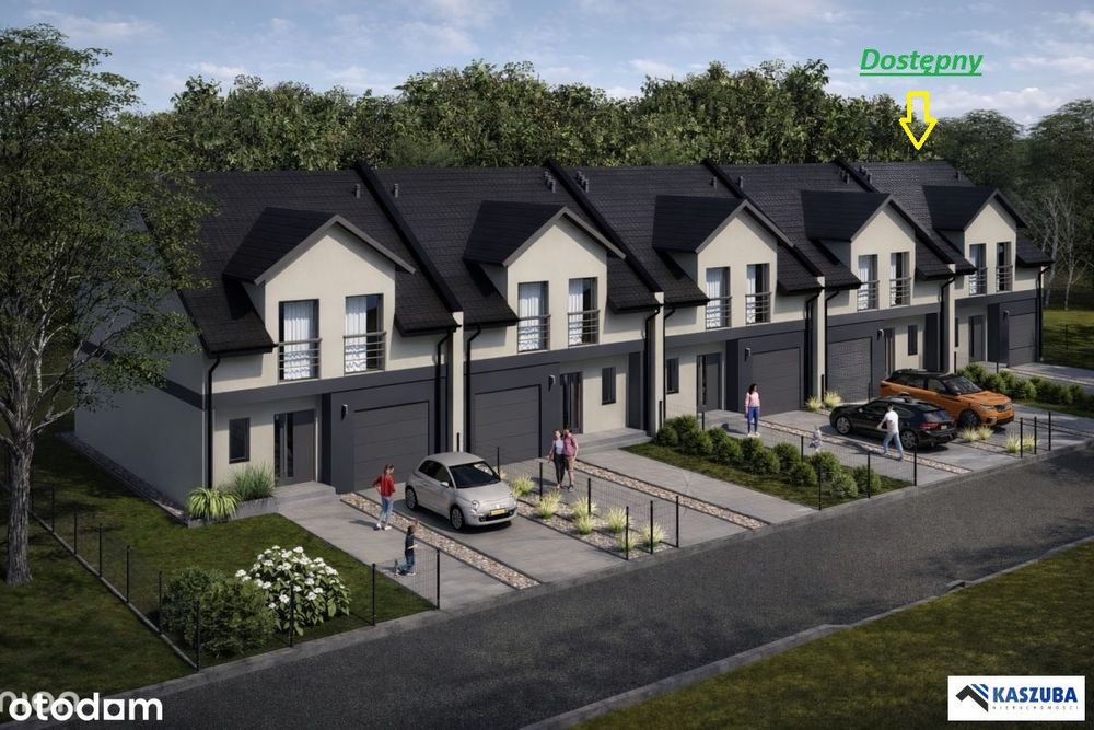 Żary Kadłubia 119m2 segment zewnętrzy z garażem