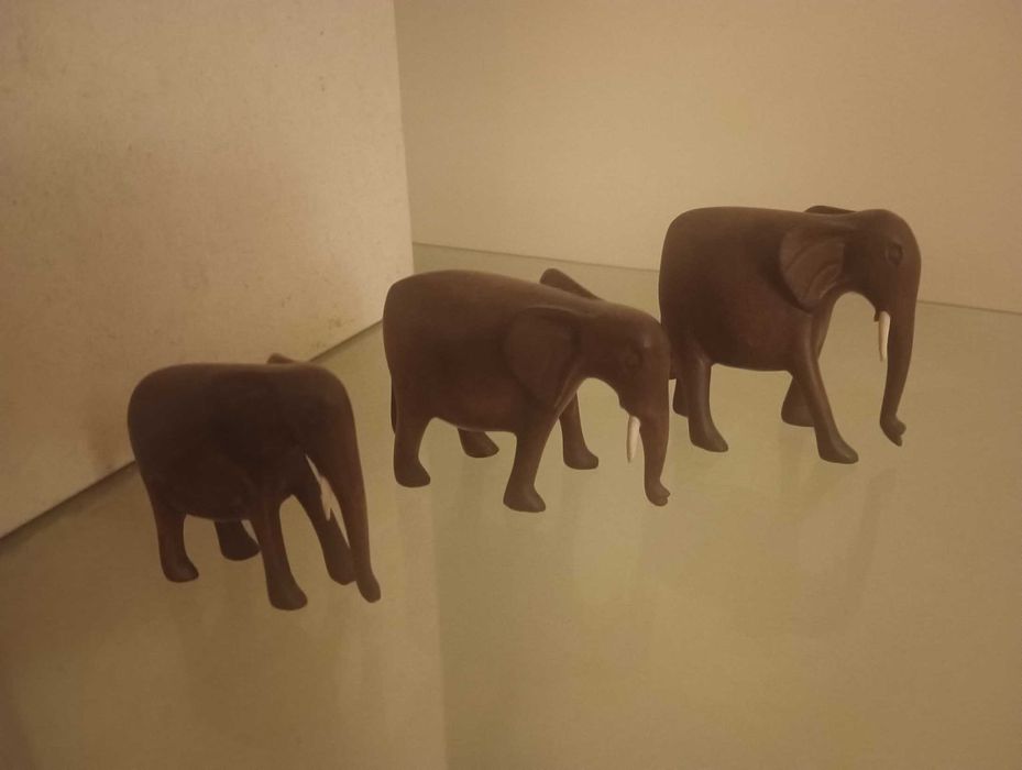 3 Elefantes em Madeira, Arte Africana, Não é Chines