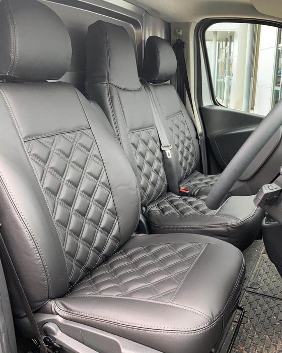 Pokrowce na fotele do Ford Transit Custom 3 os. Pikowane Szyte ręcznie
